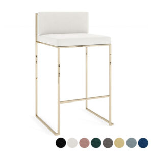 Paramount Gold Barstool Ivory Velvet